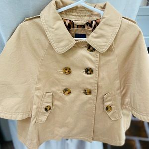 Gap baby camel and leopard trench cape coat